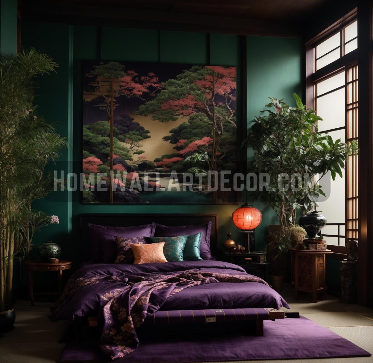 Dreams Under the Maple Trees Conjuring Serenity with Japanese Wall Decor in Your Bedroom