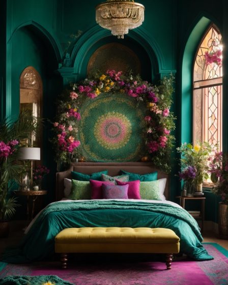 Emerald Green Mandala Bedroom
