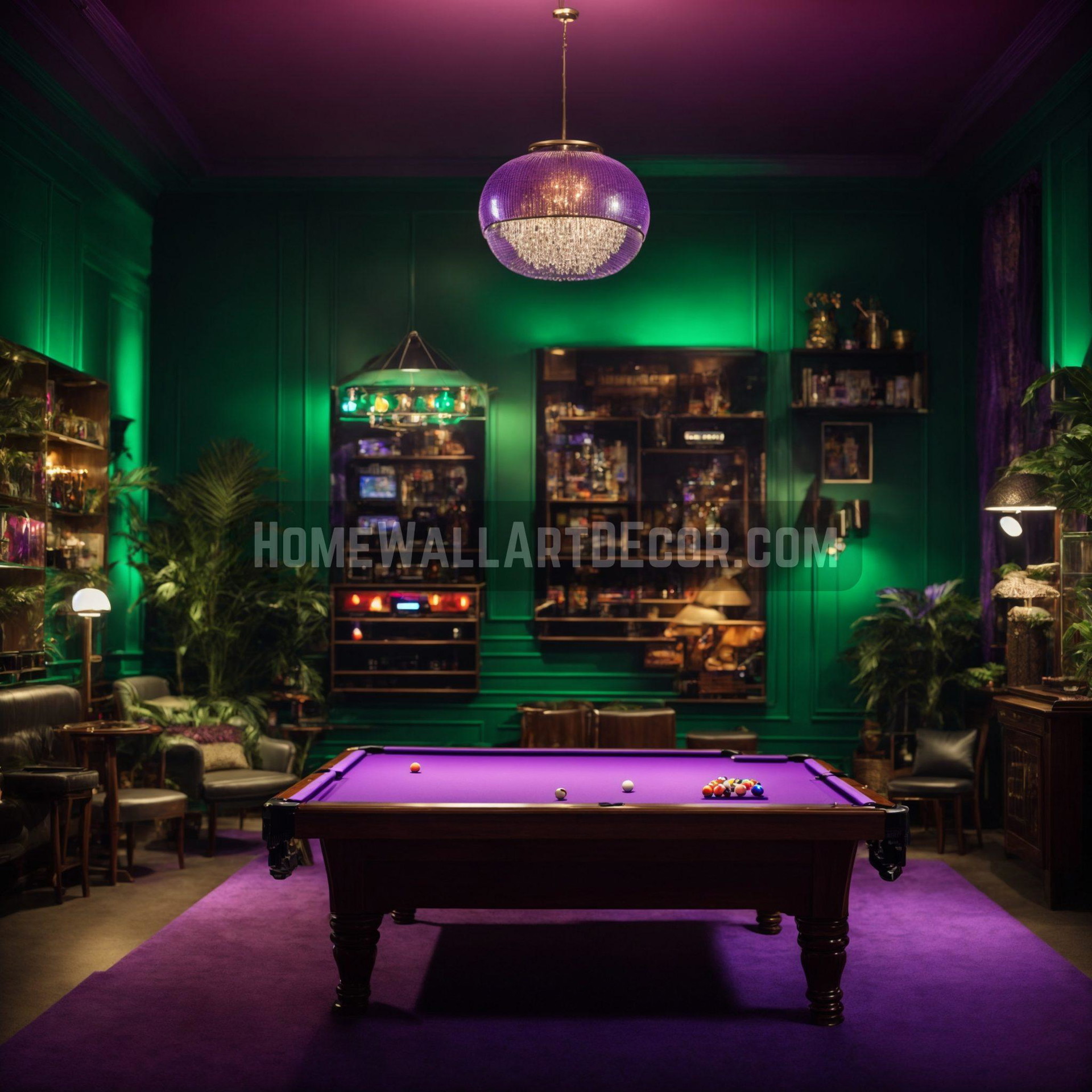 The Emerald Realm Envisioning a Mystical Gamer’s Sanctuary with Enchanting Wall Decor