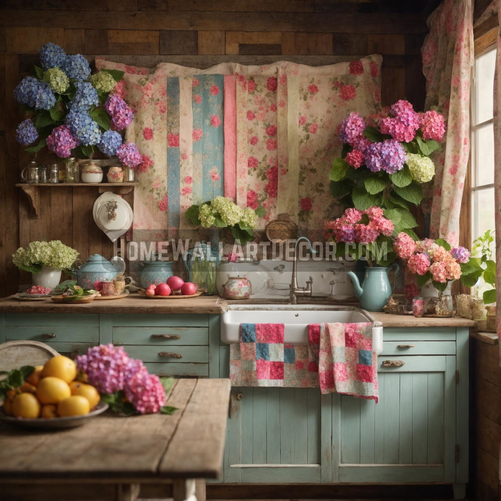 Harmonious Haven: Shabby Chic Wall Decor for a Timeless Kitchen Space