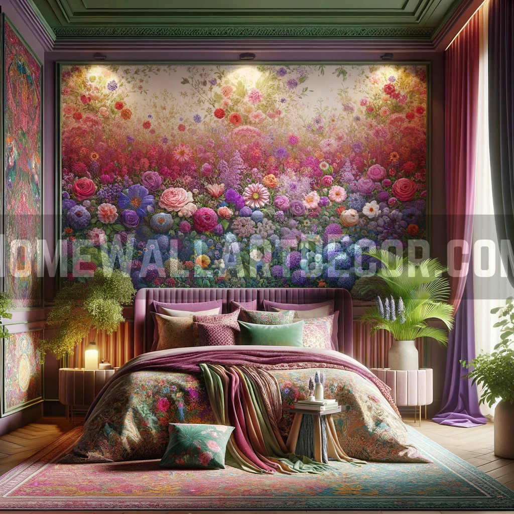Enchanting Blossoms: A Mosaic Wall Decor Masterpiece