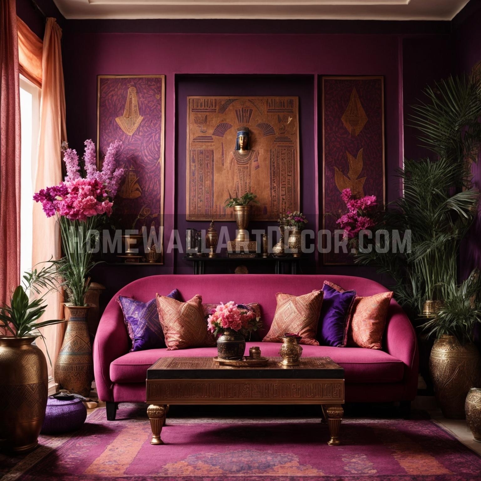 Enliven Your Space with Regal Egyptian Wall Decor and Interior Decorating Ideas