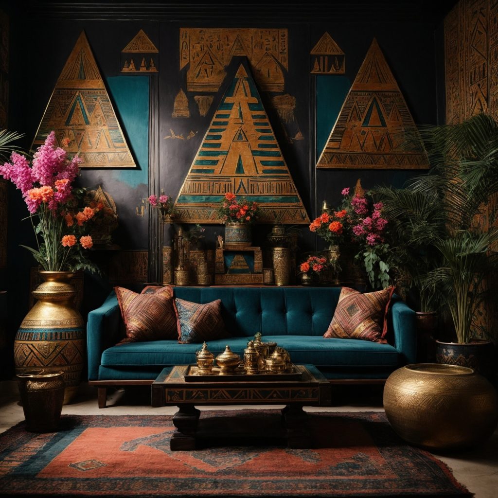 Dark Egyptian Living Room
