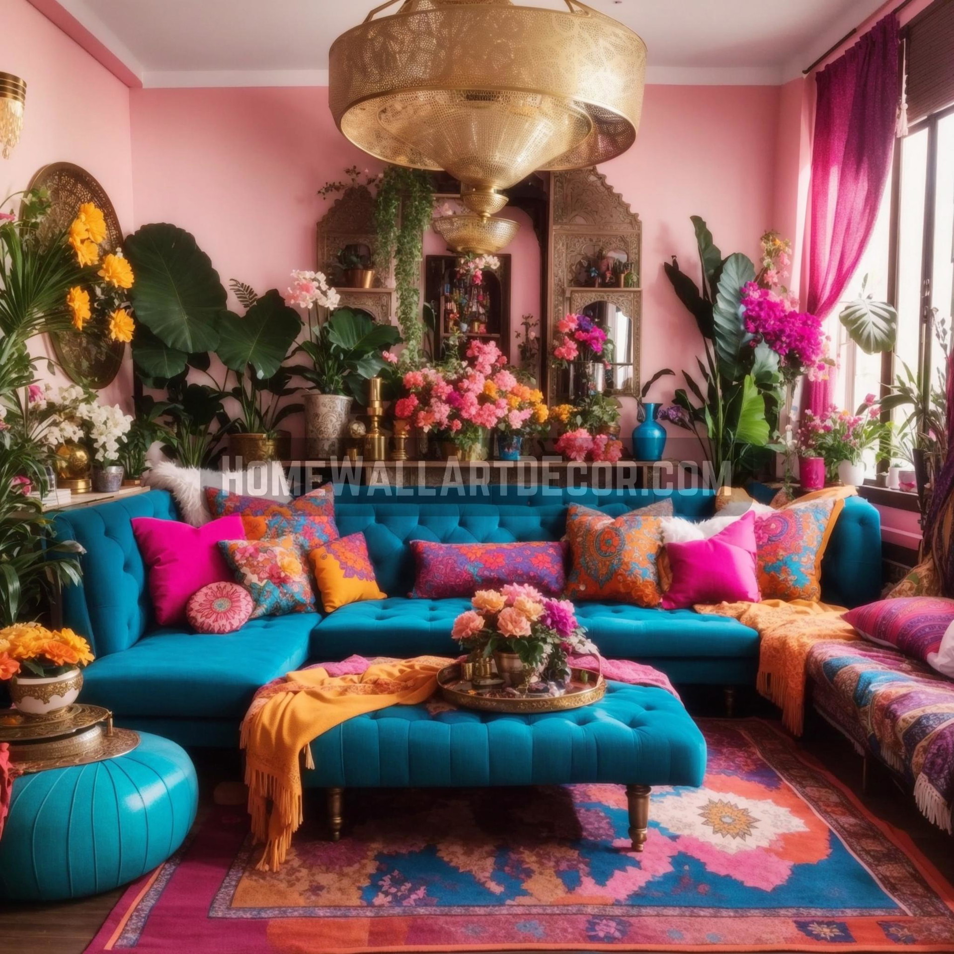 Enchanting Whimsy Unfolding Bohemian Interior Decorating Ideas with Distinctive Boho Wall Decor and Autumn Wall Art