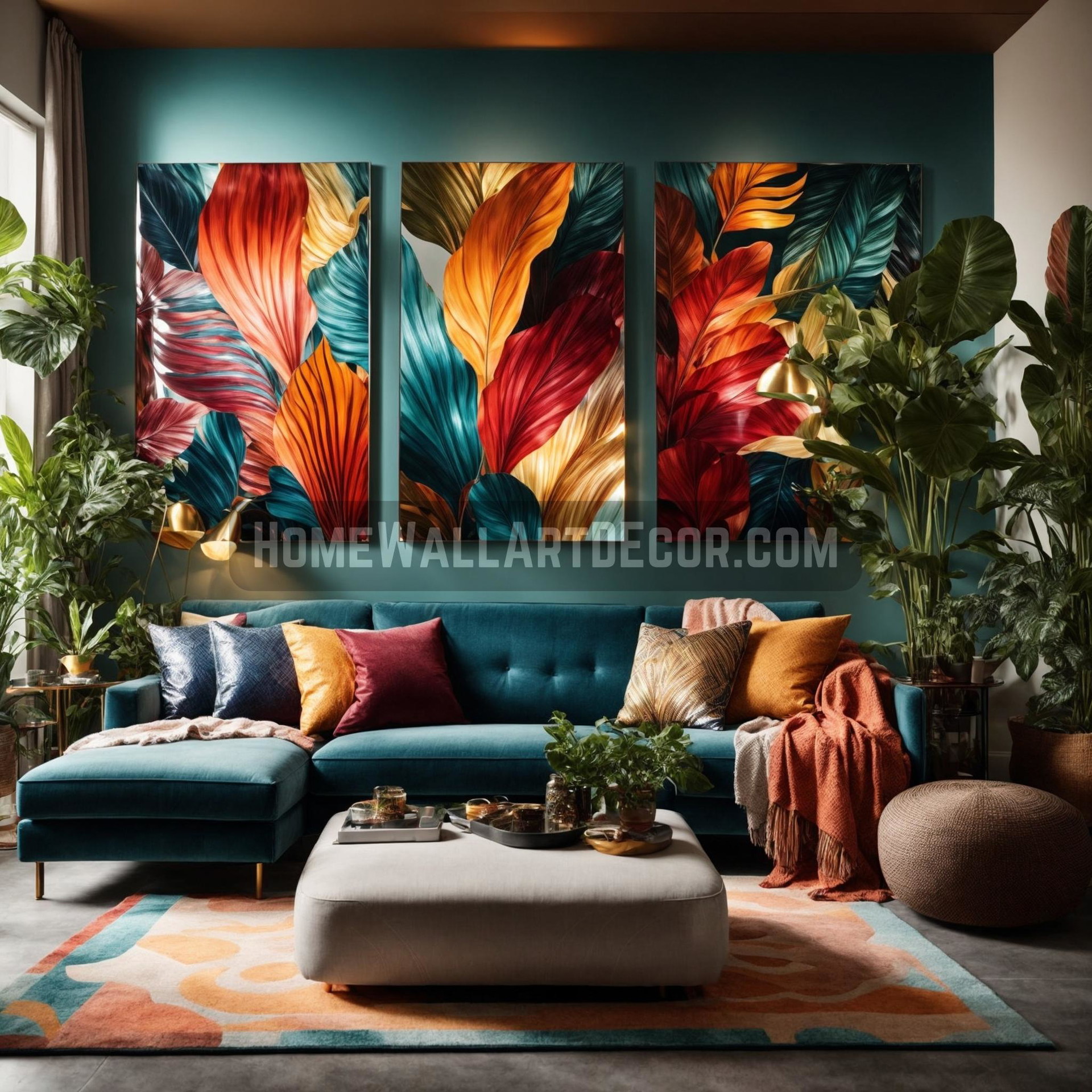 Colorful Metallic Wall Art: Metallic Interior Decorating Ideas