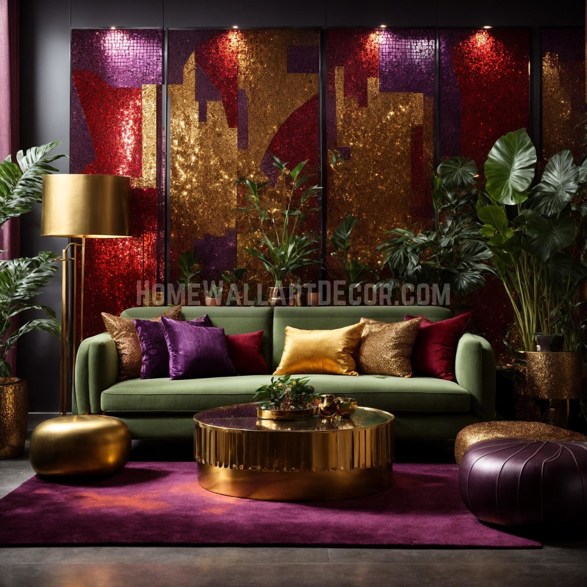 Metallic Interior Decorating Ideas: Metallic Themed Living Room