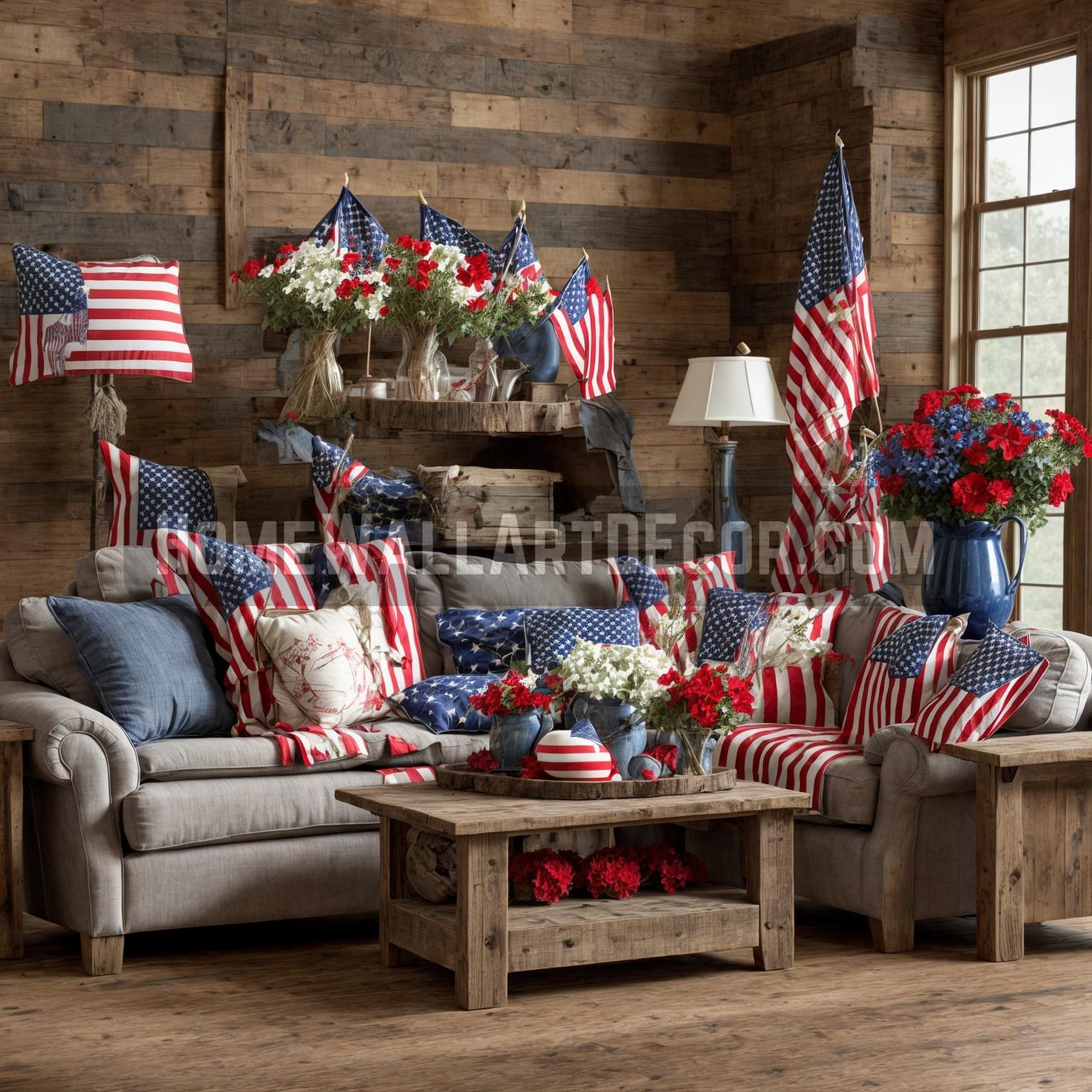 The Spirit of America Harmonizing Patriotic Wall Decor with an Autumnal Touch in Your Living Space