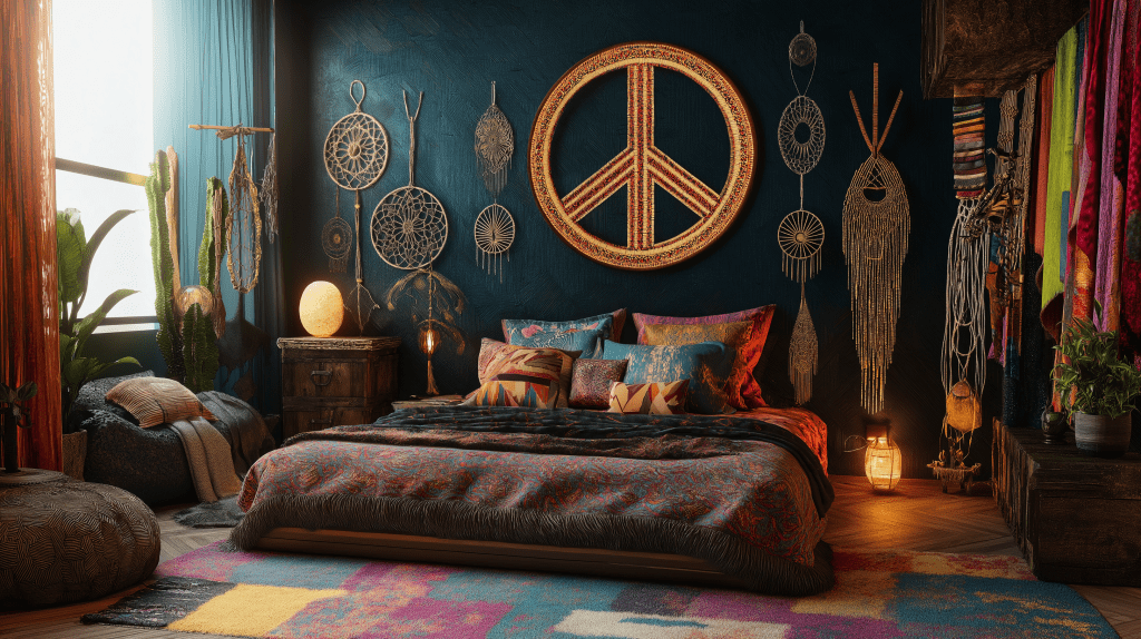 Peace Sign Wall Art: The Soulful Focus of Bohemian Serenity