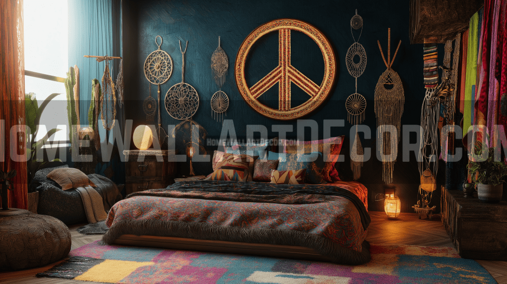 Peace Sign Wall Art: The Soulful Focus of Bohemian Serenity