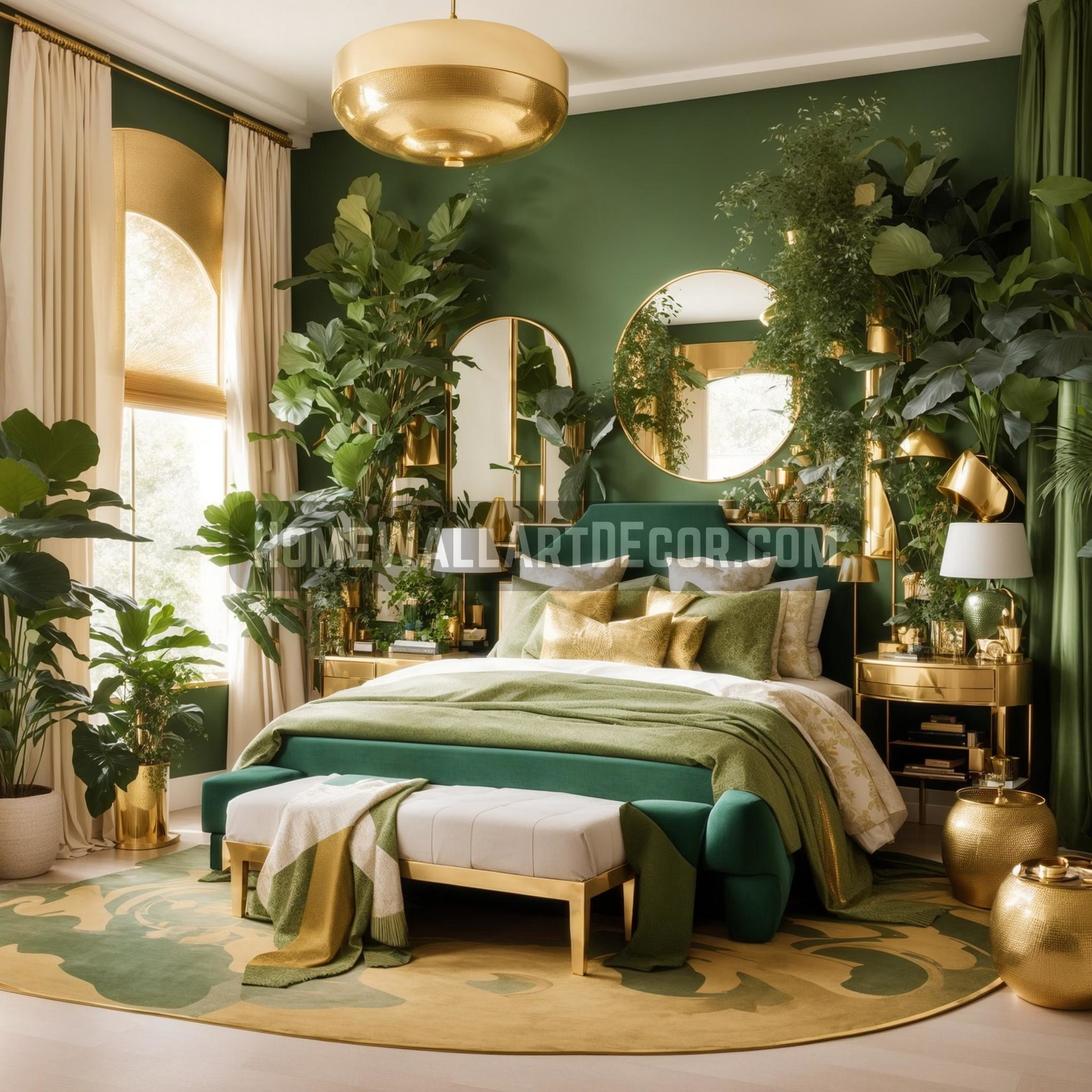 Green Gold Bedroom Bliss