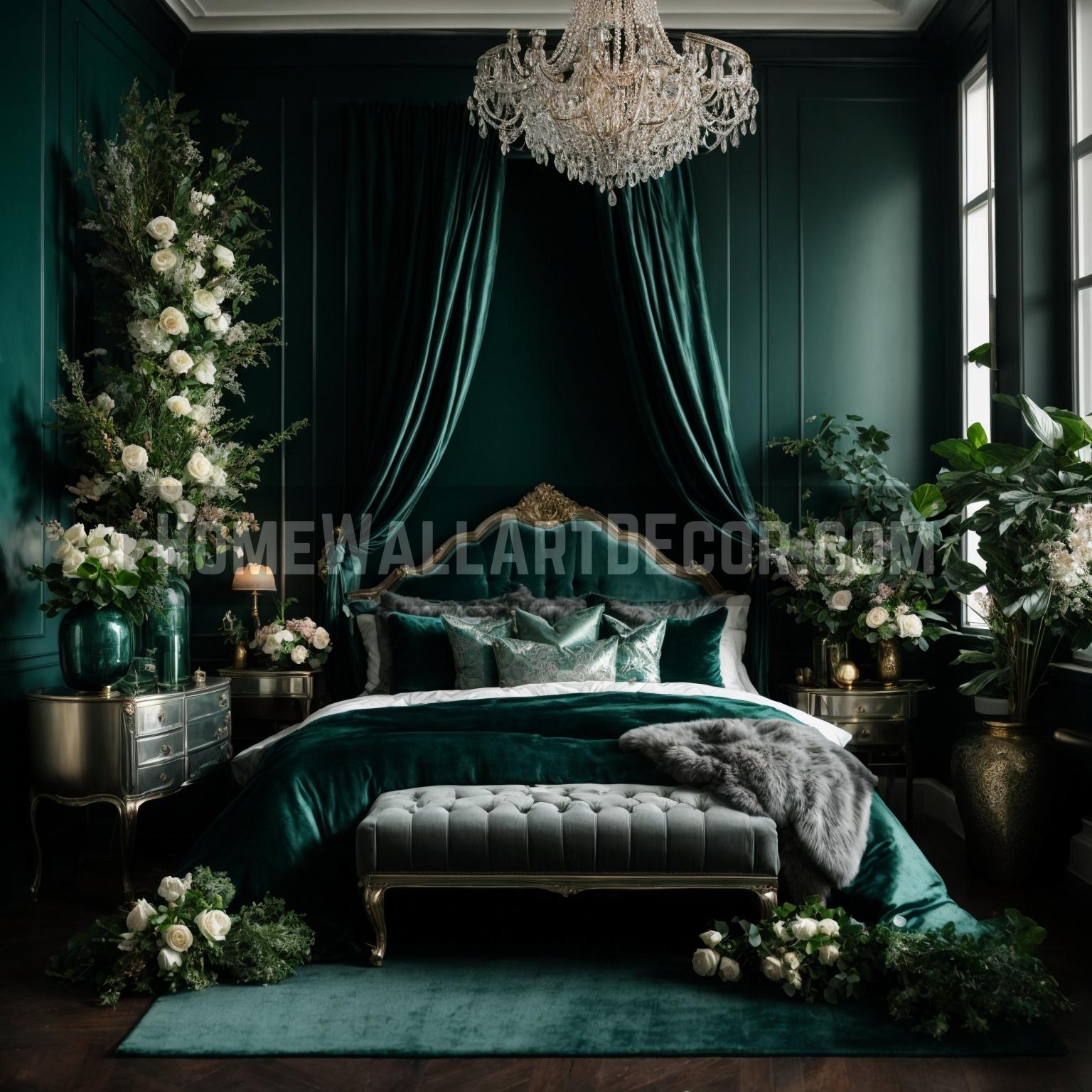 Verdant Velvet Vignette: A Dream in Teal and Silver