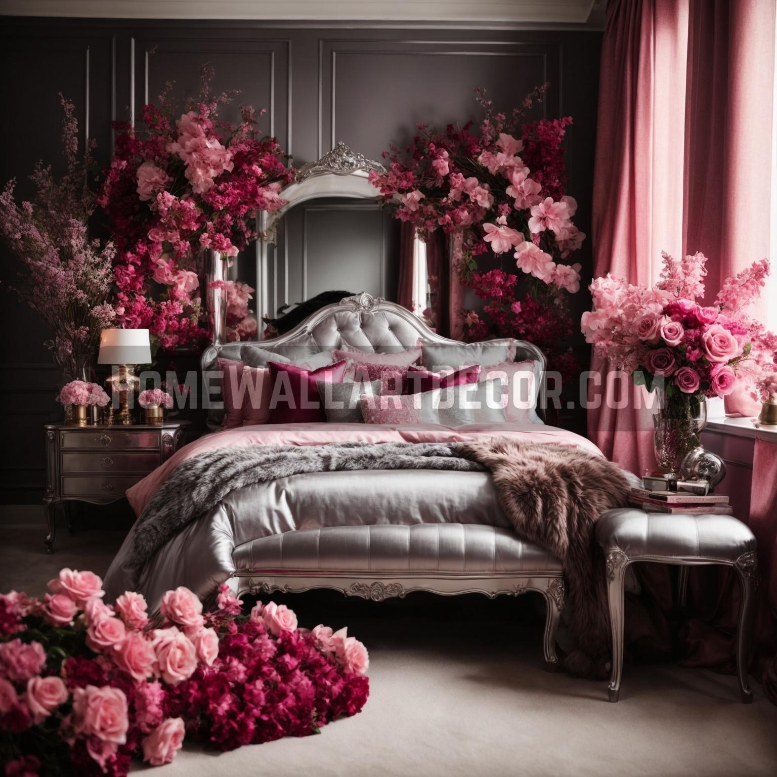 Dreamy Metallic Silver and Pink Bedroom