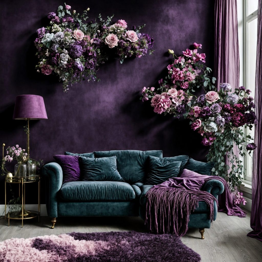 Velvet Dreams: A Symphony of Purples in a Romantic Interior