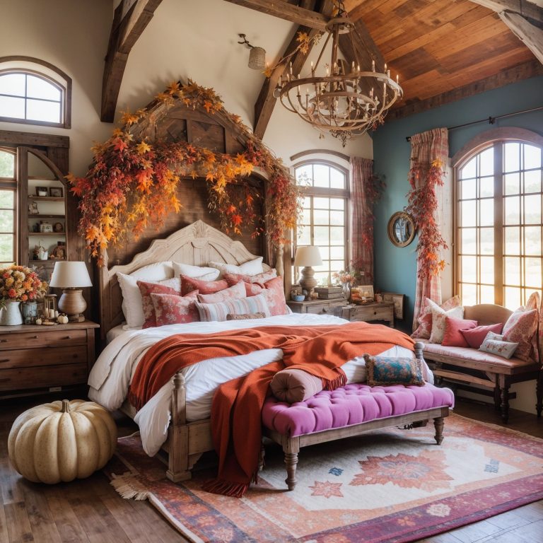 7 Bold yet Dreamy Fall Farmhouse Bedroom Decorating Ideas - Home Wall ...