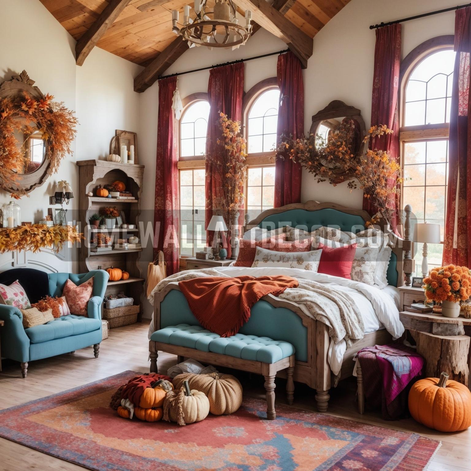 7 Bold yet Dreamy Fall Farmhouse Bedroom Decorating Ideas - Home Wall ...
