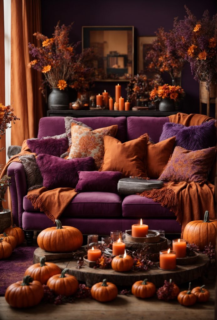 Dream Fall Farmhouse Living Room featuring burn... 