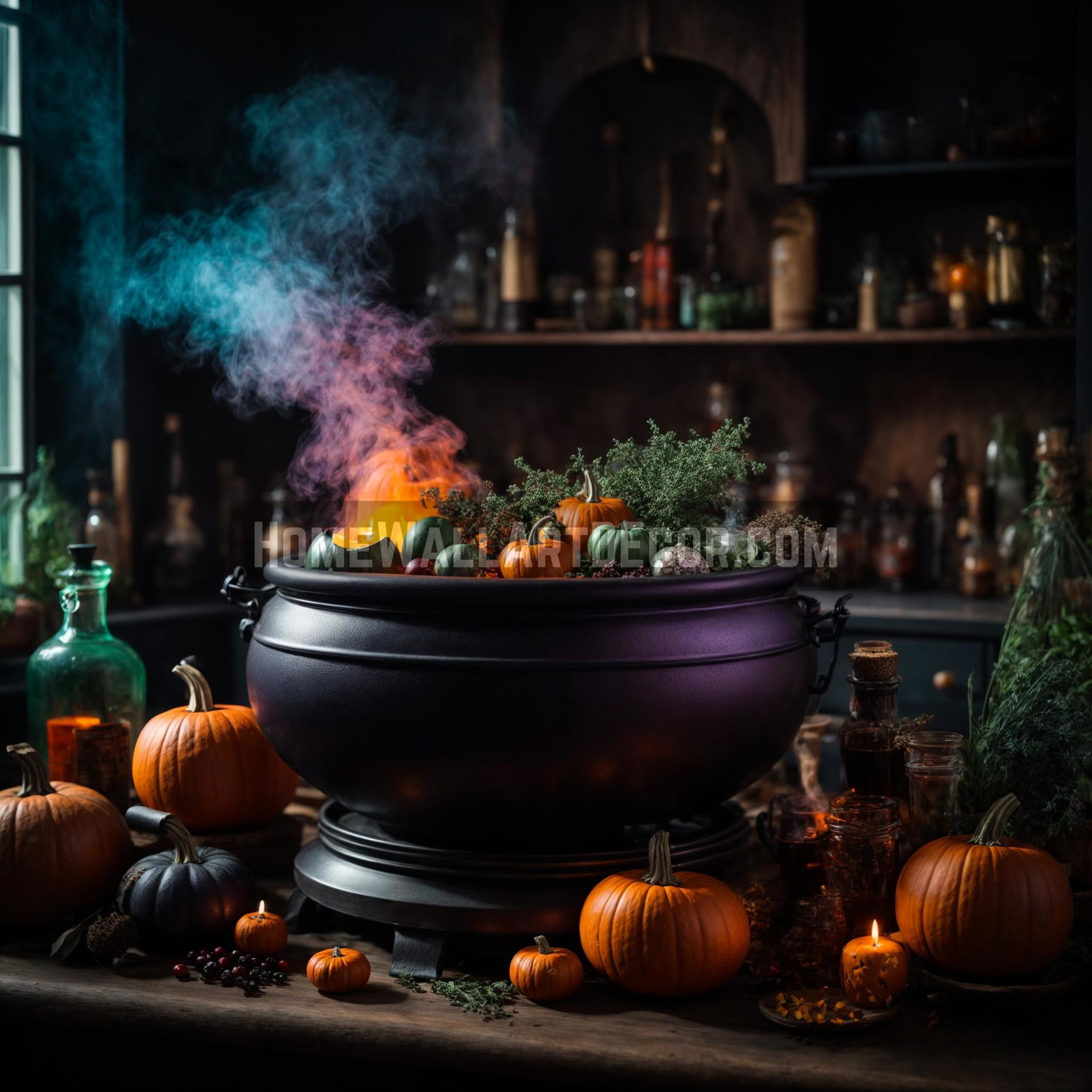 A Cauldron of Creations Conjuring a Potion Master's Sanctuary with Halloween Wall Decor