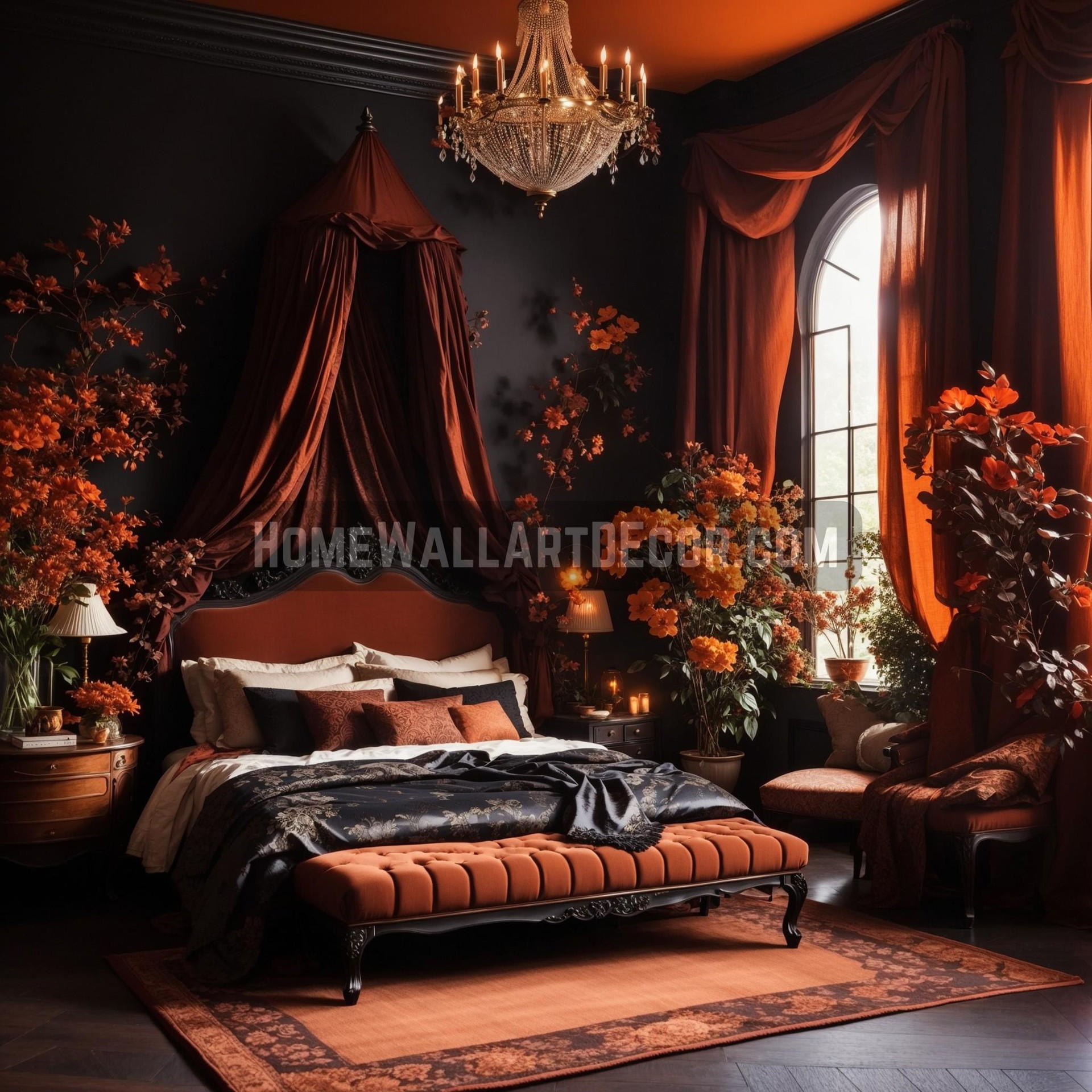 Dark Burnt Orange Bedroom