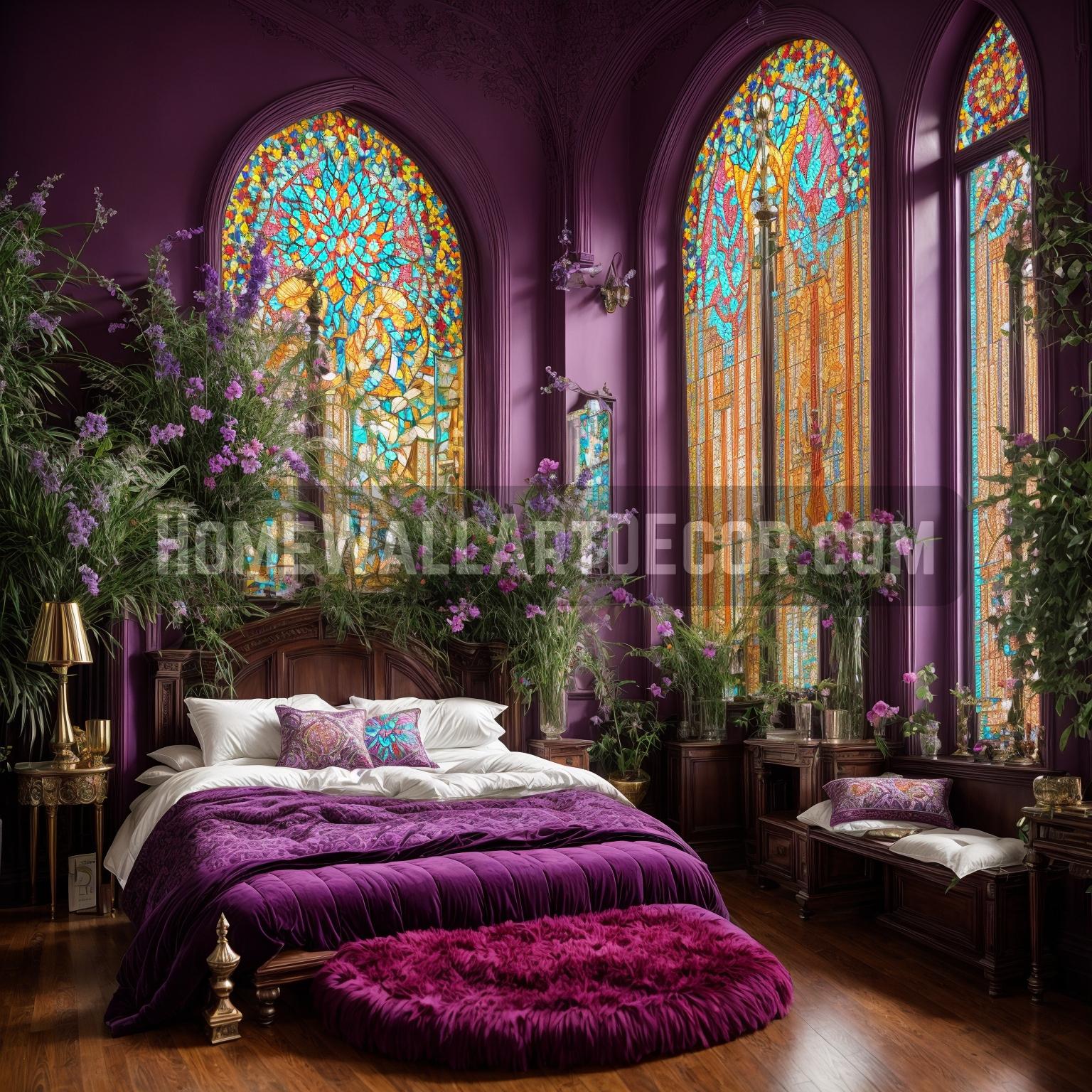 Purple Stained Glass Bedroom