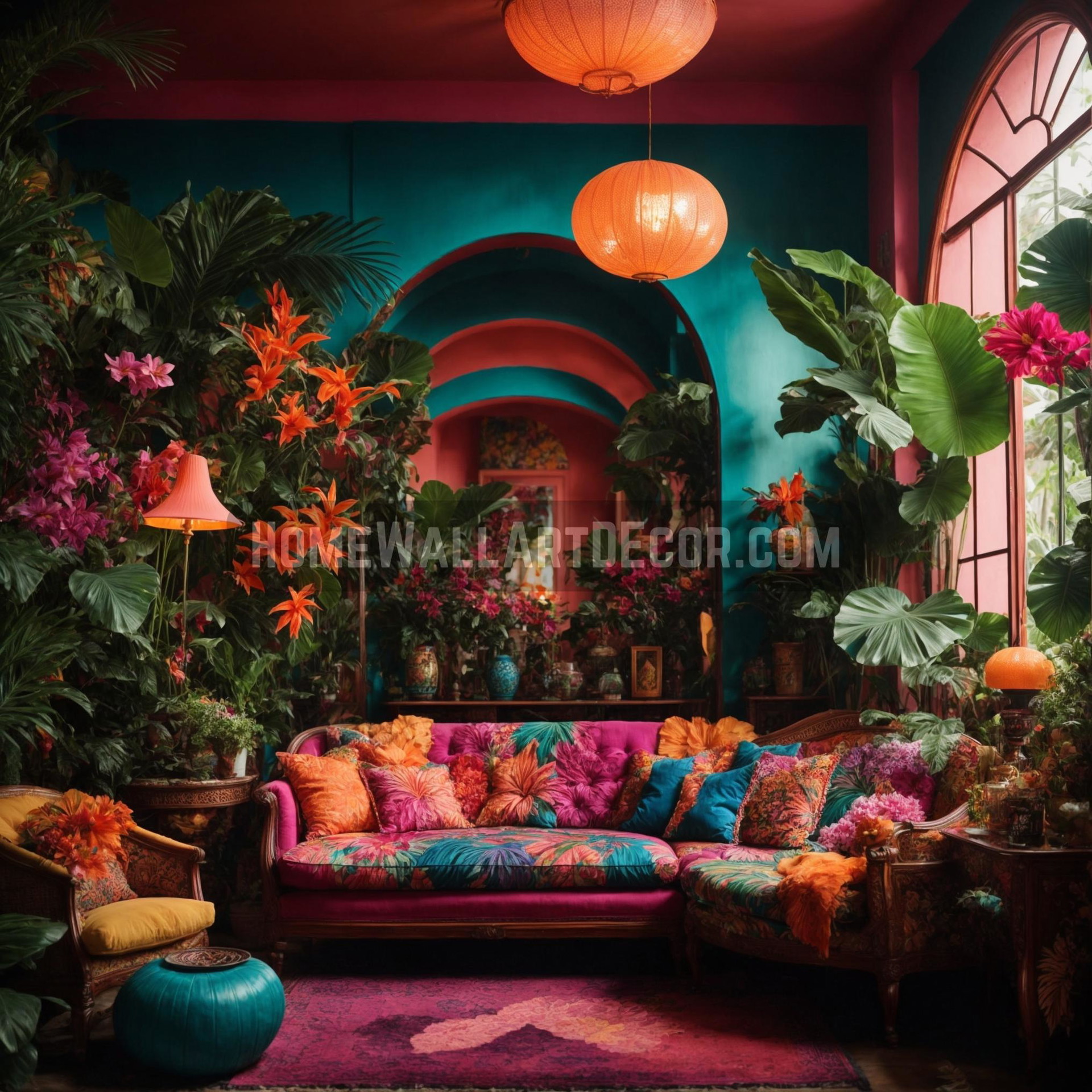 Infusing Living Spaces with a Medley of Tropical Wall Decor and Autumnal Elegance