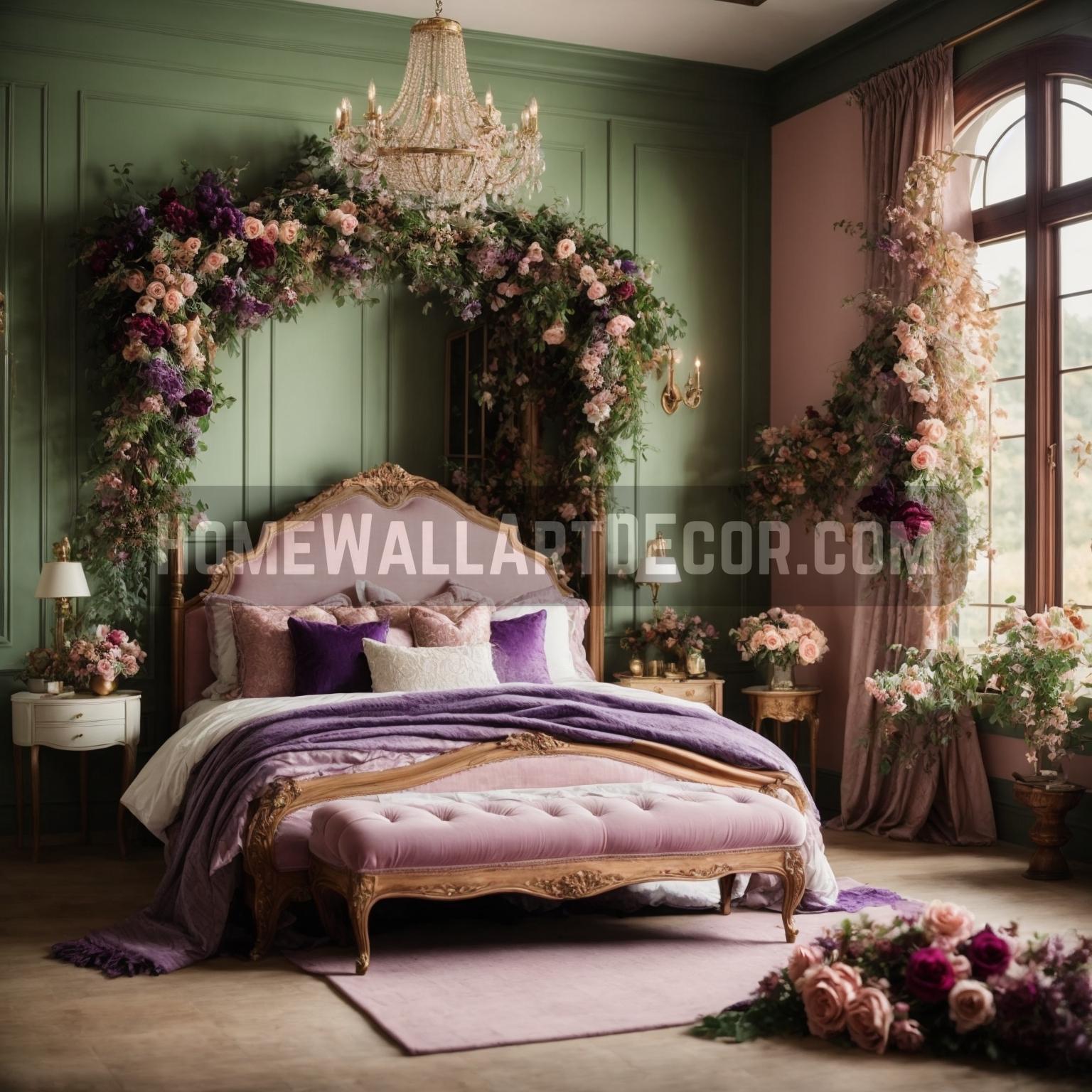 A Royal Retreat: Fall Interior Decorating Ideas for Bedrooms with Mesmerizing Wall Art