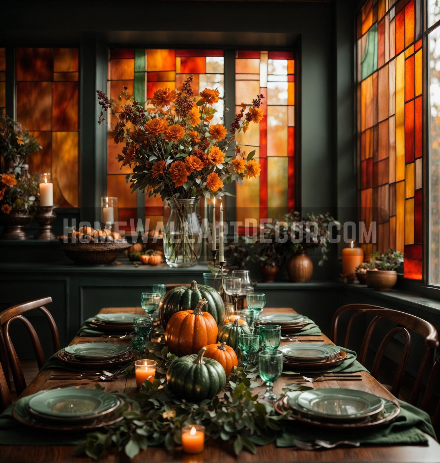 Captivating Vignettes: The Magic of Stained Glass in Thanksgiving Celebrations