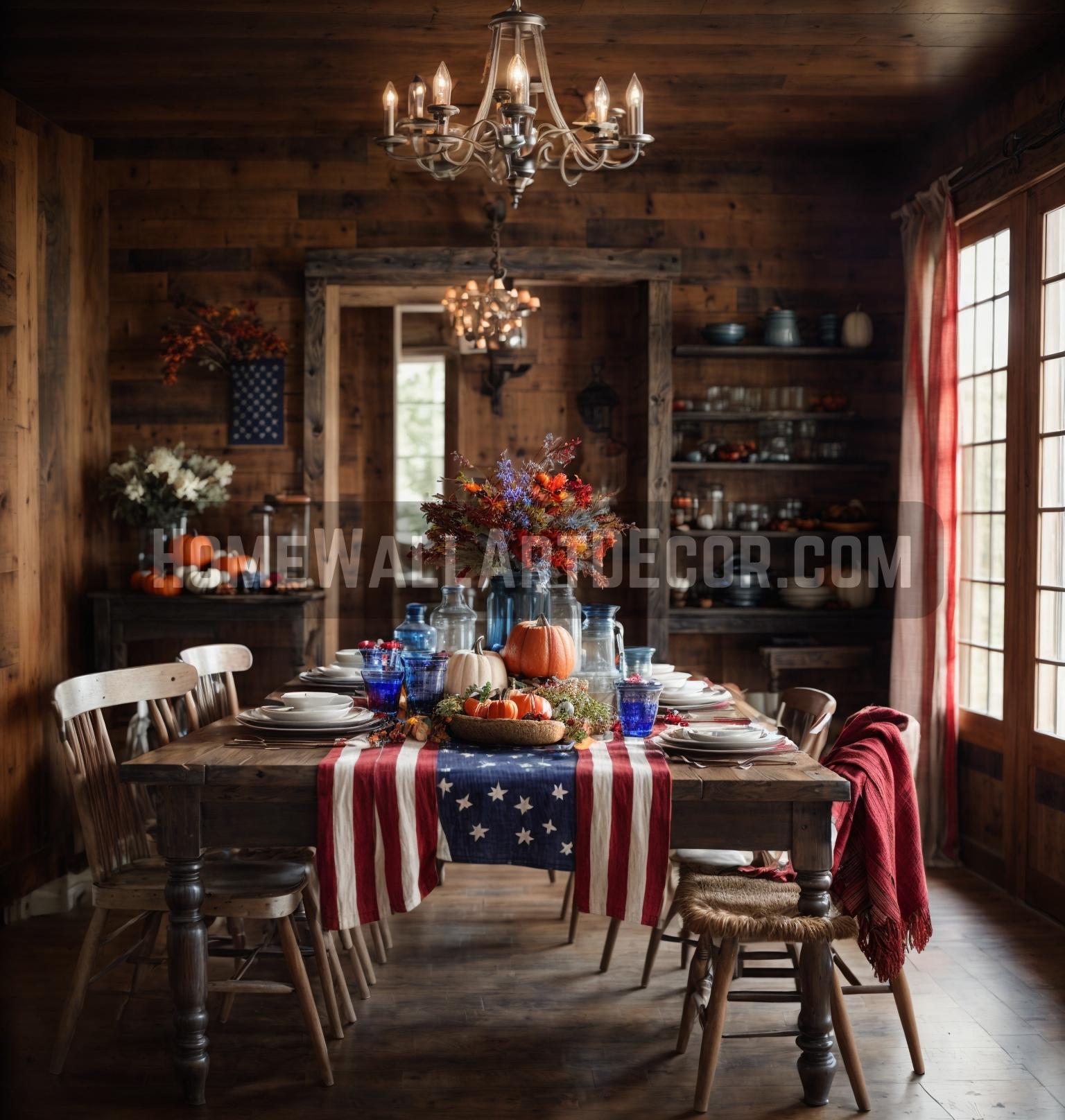 The Allure of Walls: Crafting a Thanksgiving Tapestry with a Patriotic Twist