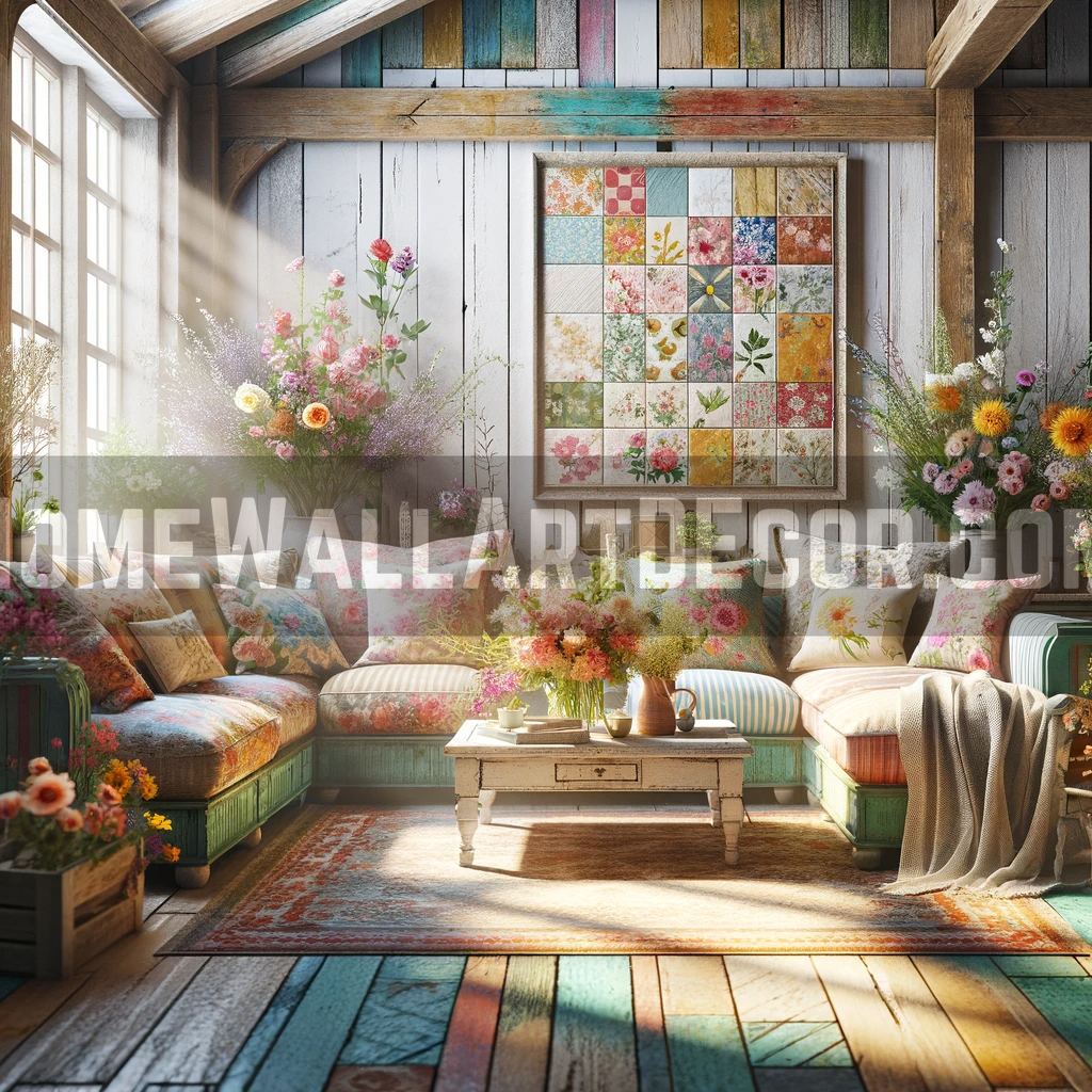 Harmony in Bloom: Crafting Rustic Elegance in a Spring Farmhouse Living Room