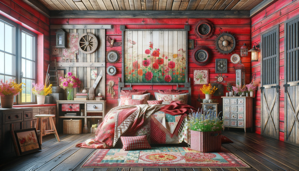 Red Cottage Farmhouse Shabby Chic Bedroom