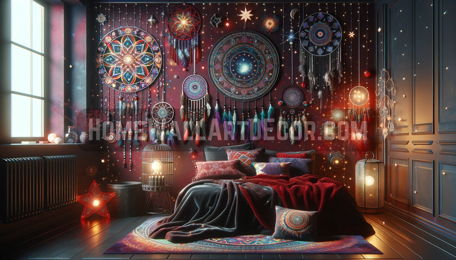 Red Boho Maximalist Bedroom Retreat