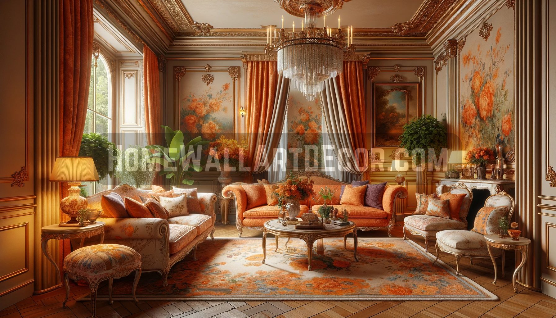 French Country Orange Interior Decorating Idea