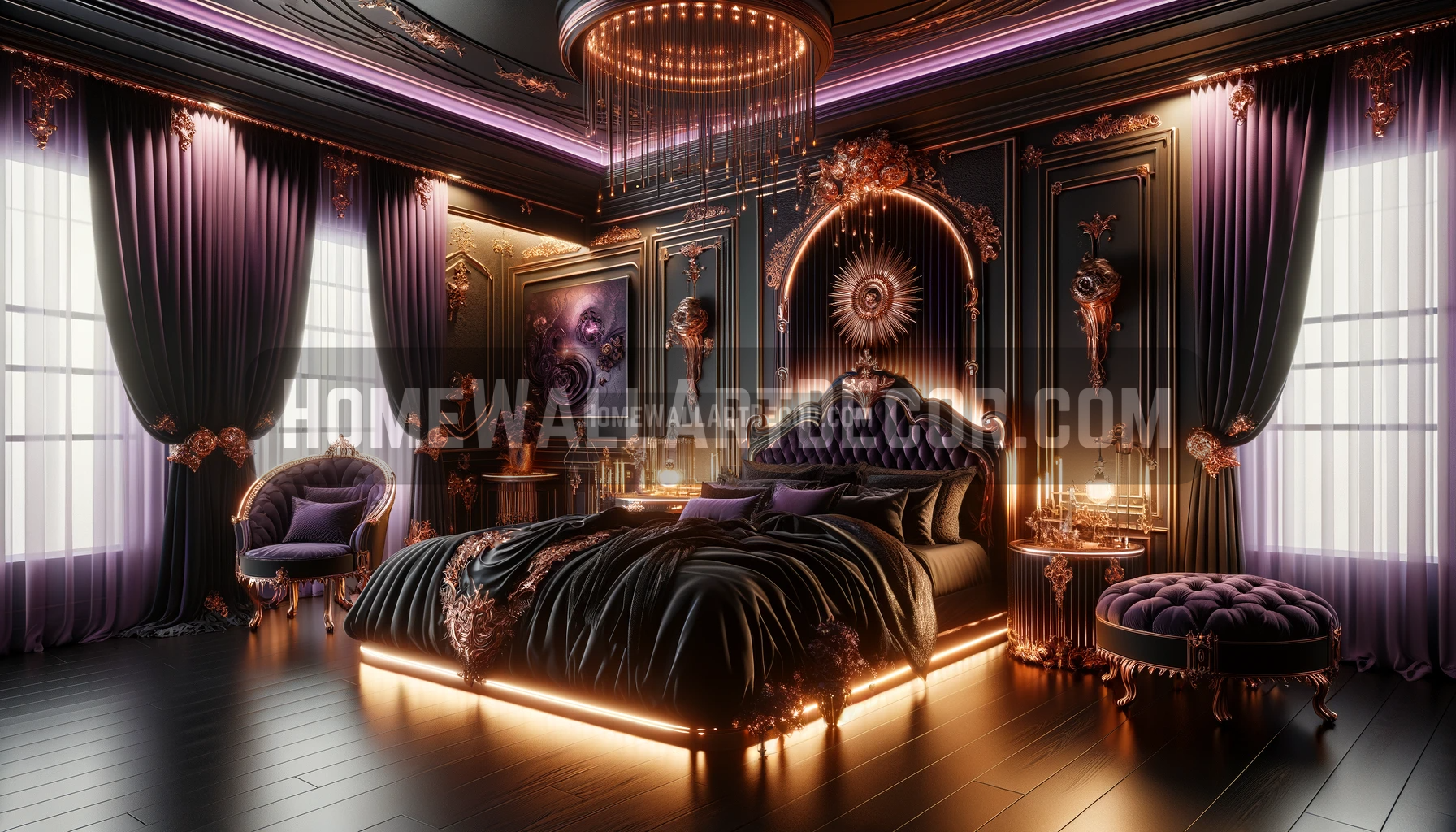 Enchanted Whimsigoth Bedroom with Rose Gold Elegance