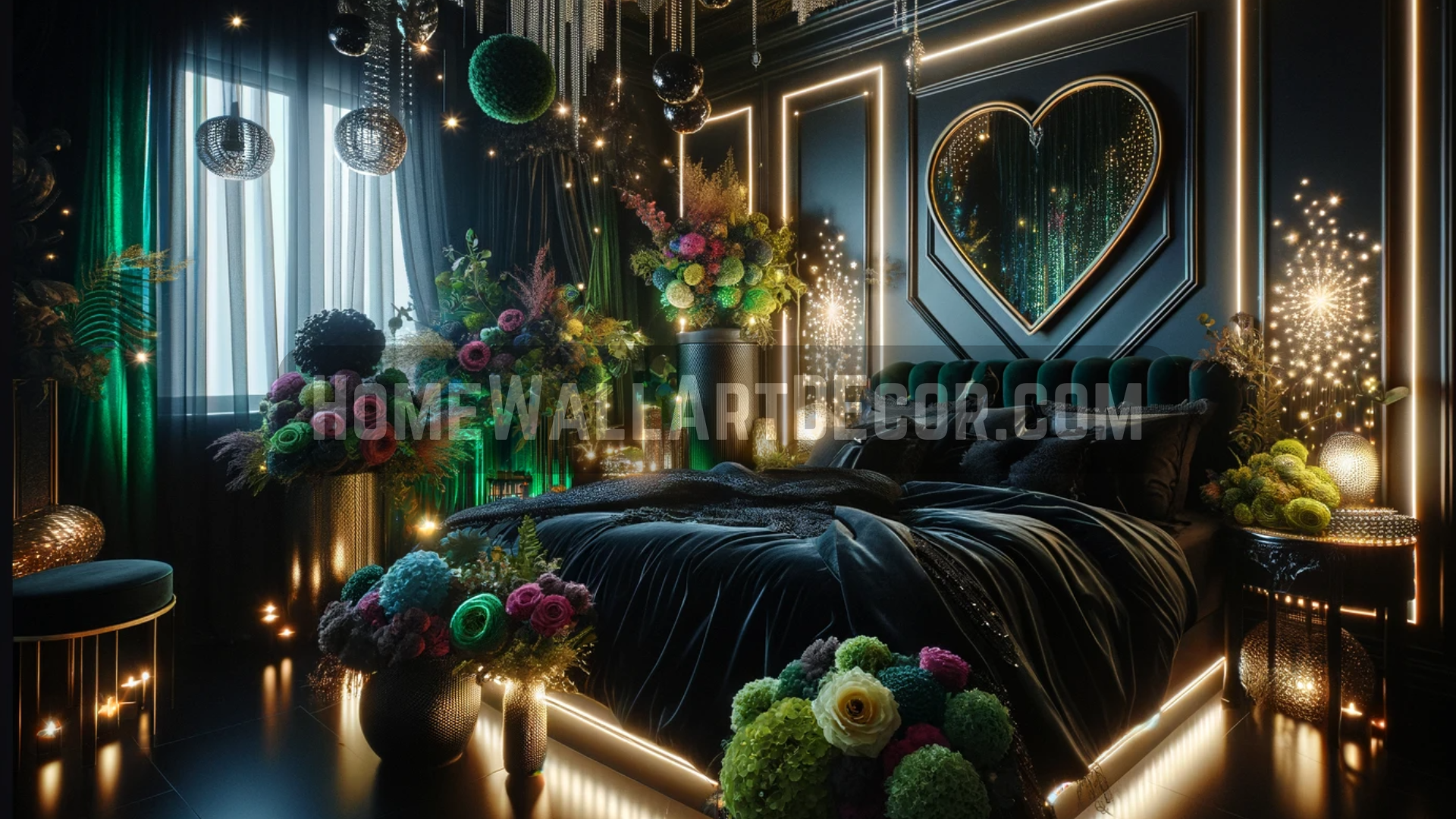 Dark Moody Green Whimsigoth Bedroom