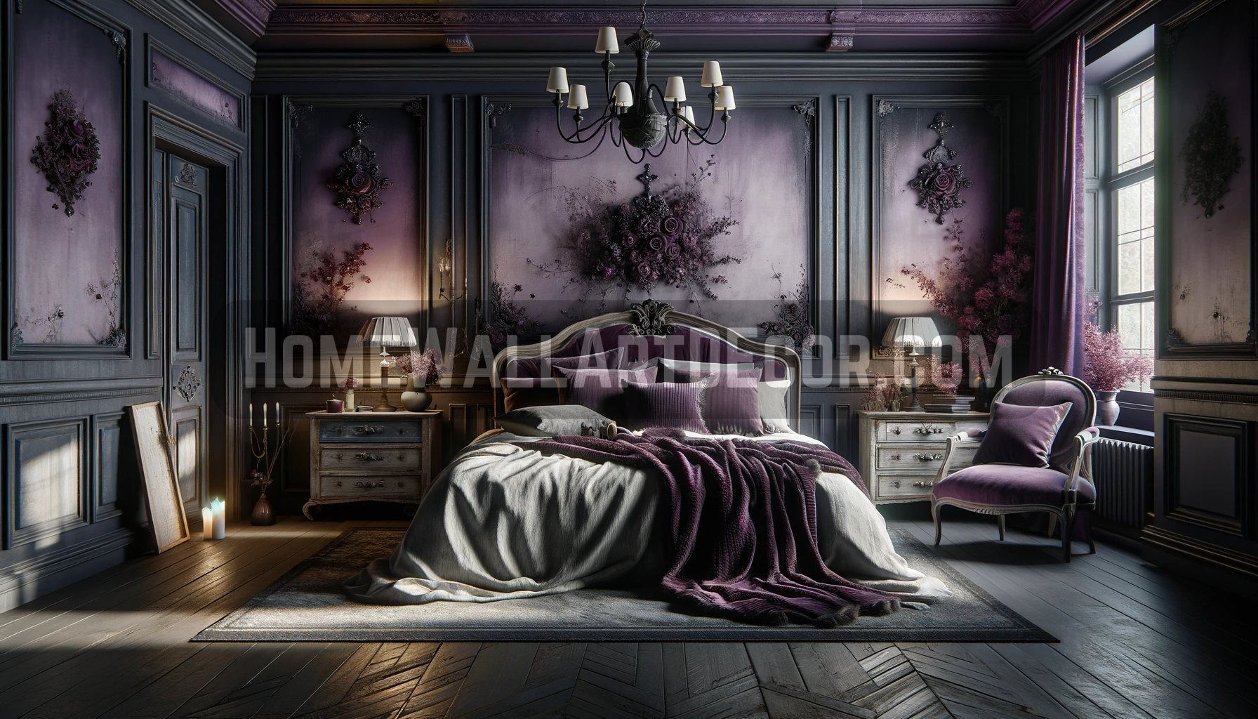 Dark Moody Romantic Shabby Chic Bedroom