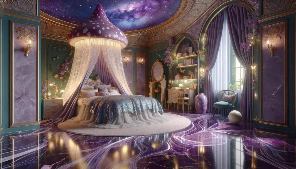 Fantasy Dream Mushroom Themed Bedroom Interior Design Idea