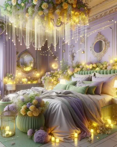 Lavender Interior Design Ideas featuring Lavender Wall Art