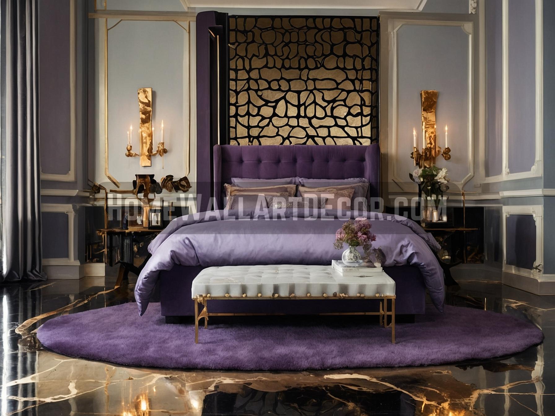 Sophisticated Lavender Interior Design Idea featuring Lavender and Metallic accents
