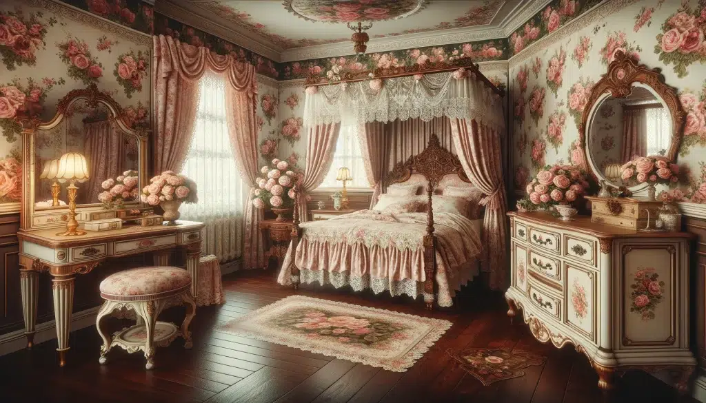 Rose themed Interior Design Ideas Victorian Elegance: Rose themed Bedroom Interior Design Idea