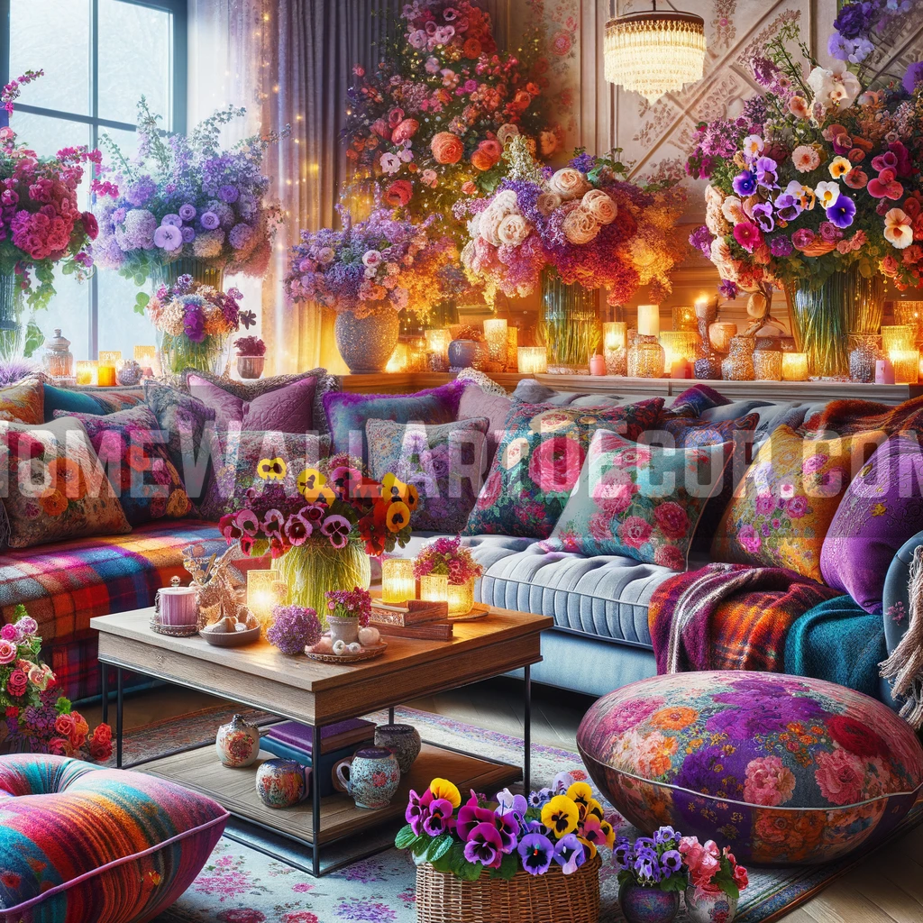 Colorful Winter living room featuring Winter Wall Art