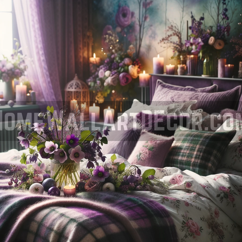 Lavish Winter Bedroom featuring Winter Wall Decor
