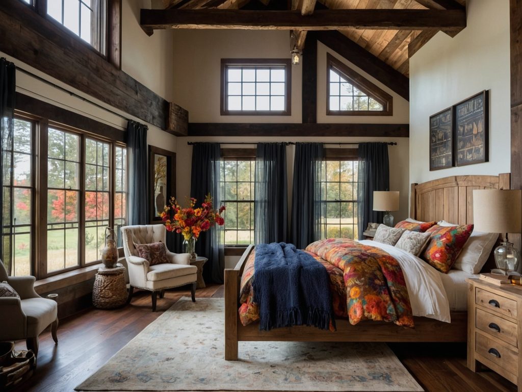 Beautiful Rustic Fall Farmhouse Bedroom