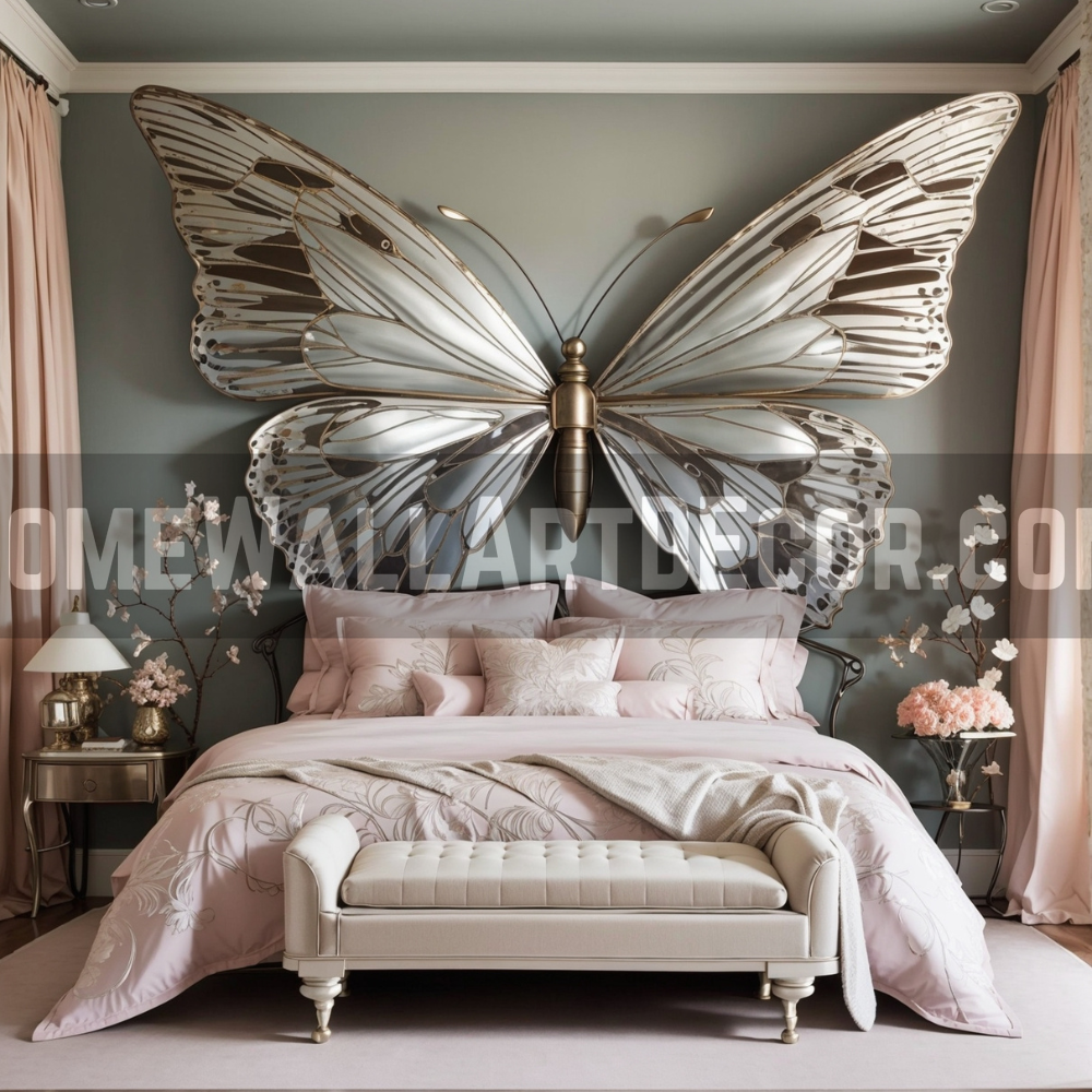 Butterfly Themed Bedroom featuring Butterfly Wall Art