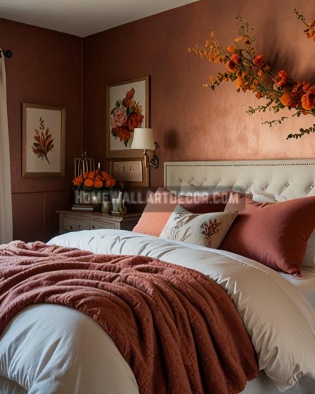 Dream Floral Fall Interior Design Ideas: Rose Gold Fall Floral Bedroom
