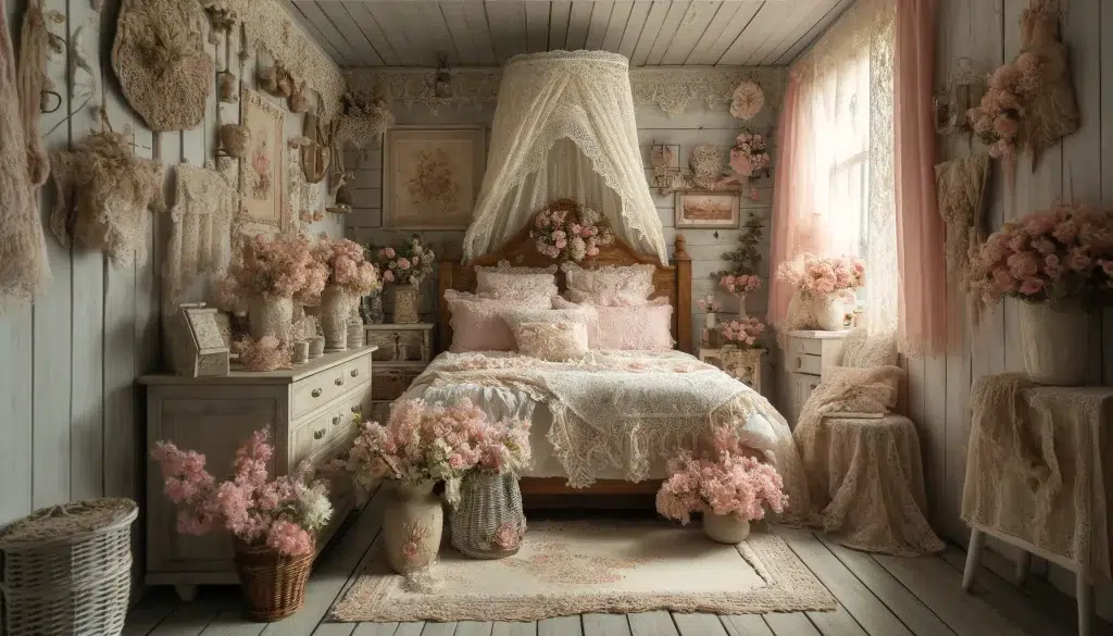 Shabby Chic Cottagecore Bedroom: Embracing Rustic Elegance and Feminine Charm