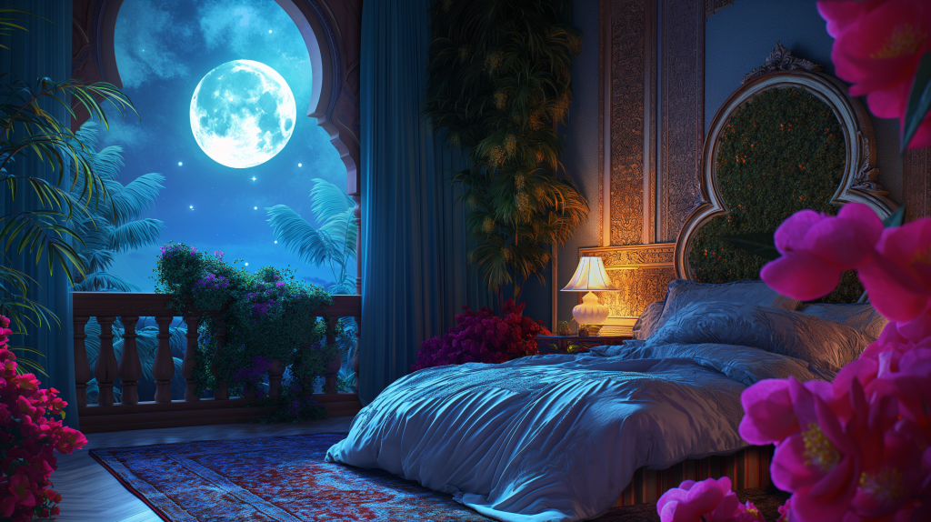 Moroccan Moon-themed bedroom interior design idea