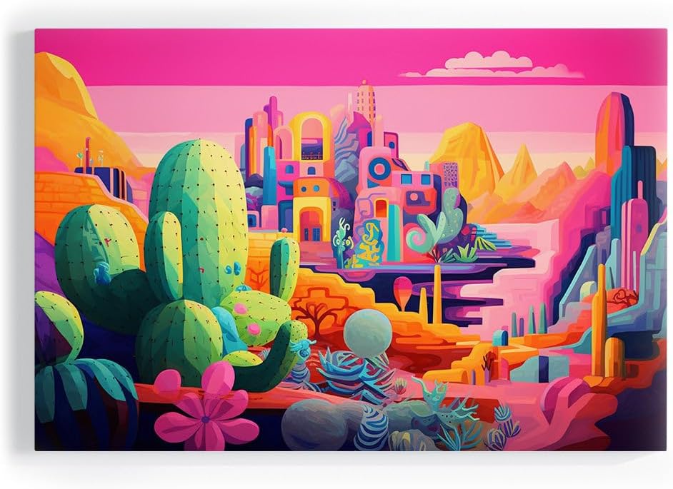Sunset Hues and Fantasy Views A Fantasy Desert Wall Art Dreamscape
