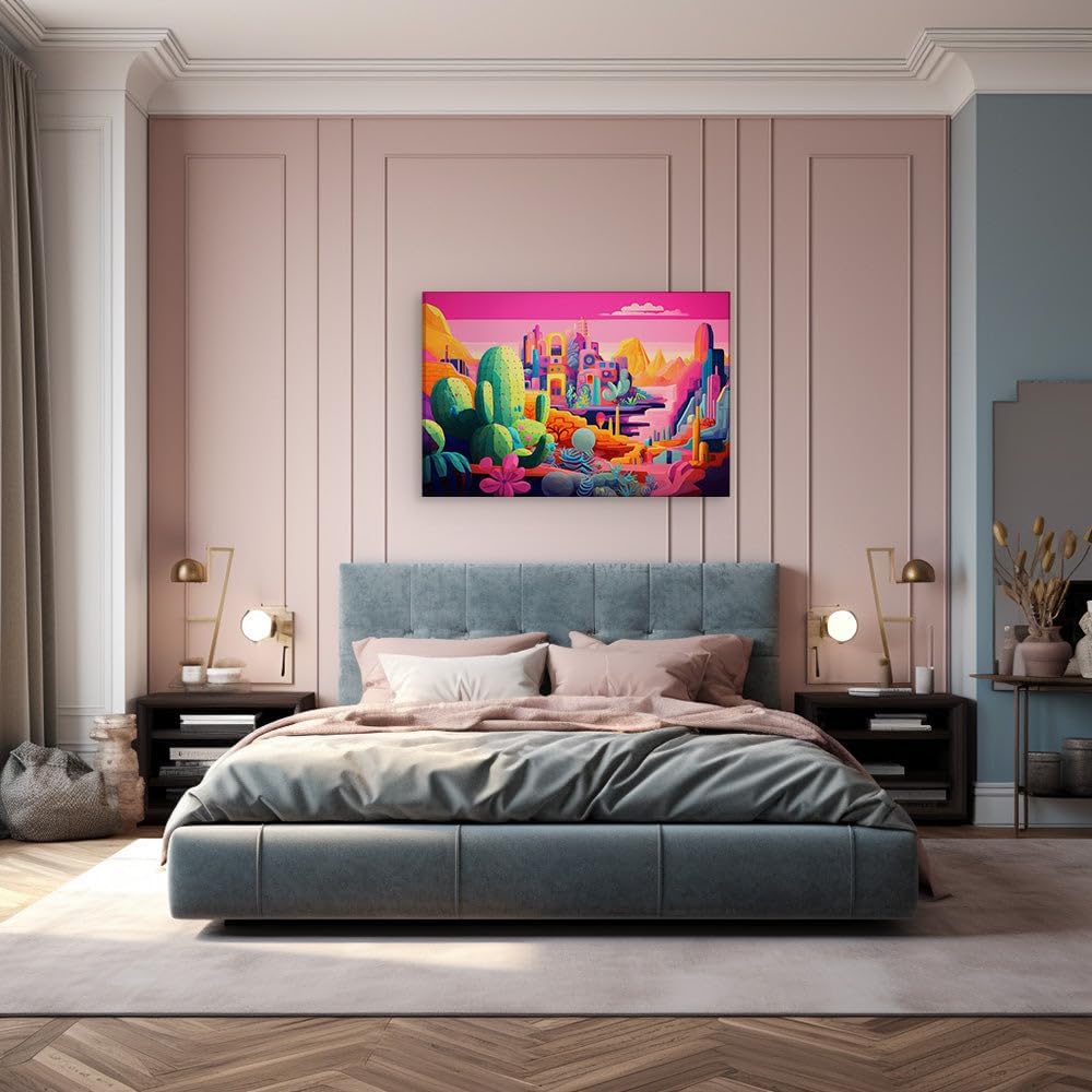 Sunset Hues and Fantasy Views A Fantasy Desert Wall Art Dreamscape