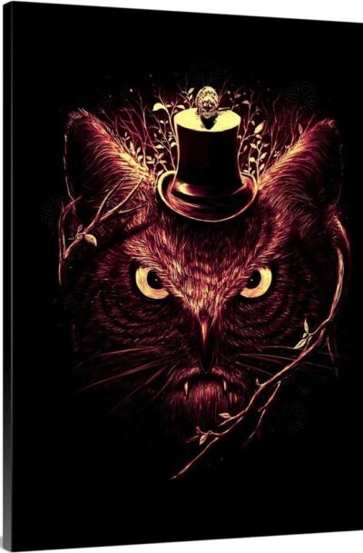 MeOwl Cat Wall Art Print: Funky Fantasy Wall Decor