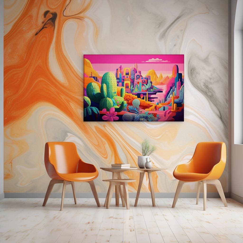 Sunset Hues and Fantasy Views A Fantasy Desert Wall Art Dreamscape