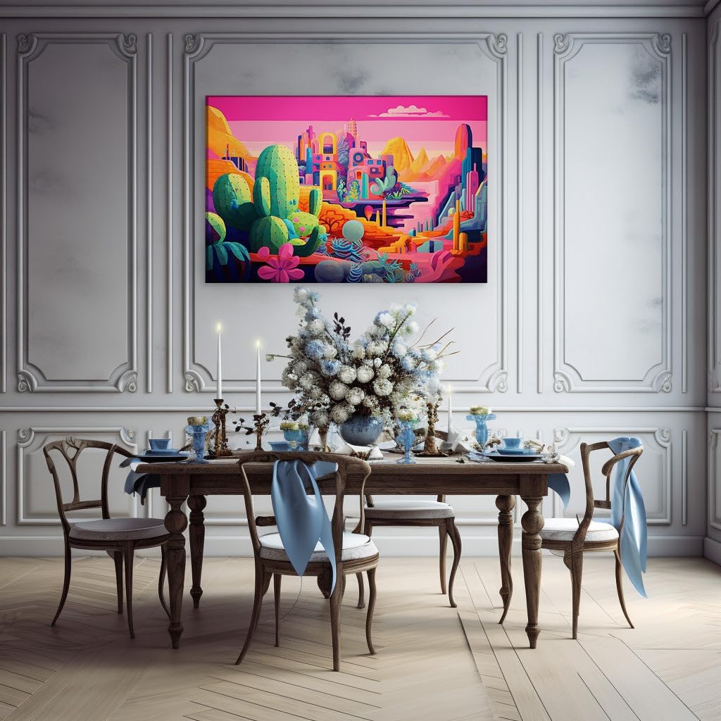 Sunset Hues and Fantasy Views A Fantasy Desert Wall Art Dreamscape